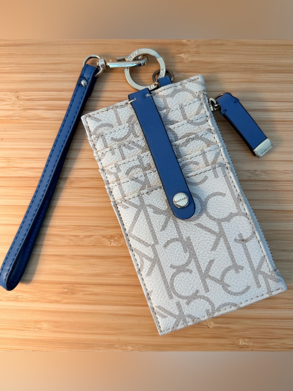 Calvin Klein Monogram Cardholder Coin Pouch Wristlet